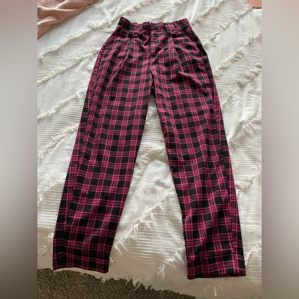 Bershka Plaid Trouser Pants